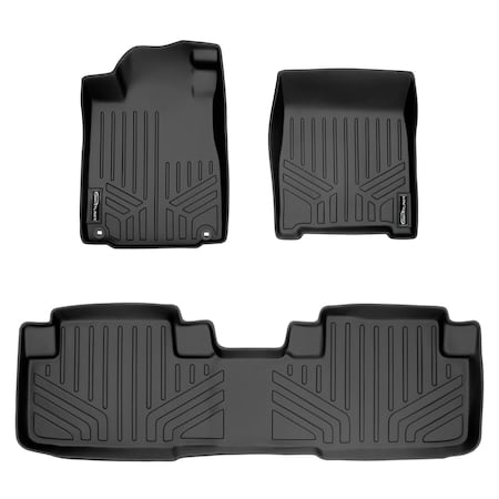 Smartliner SA0106-B0106 Custom Fit 2 Row Floor Mats Liner Set for 2012-2016 Honda CR-V - All Models, Black SA0106/B0106